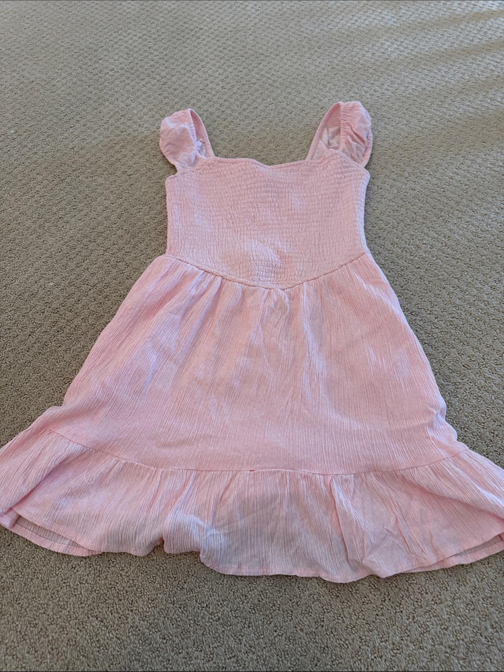 Aeropostale Light Pink Smocked Sundress with Ruffle Hem